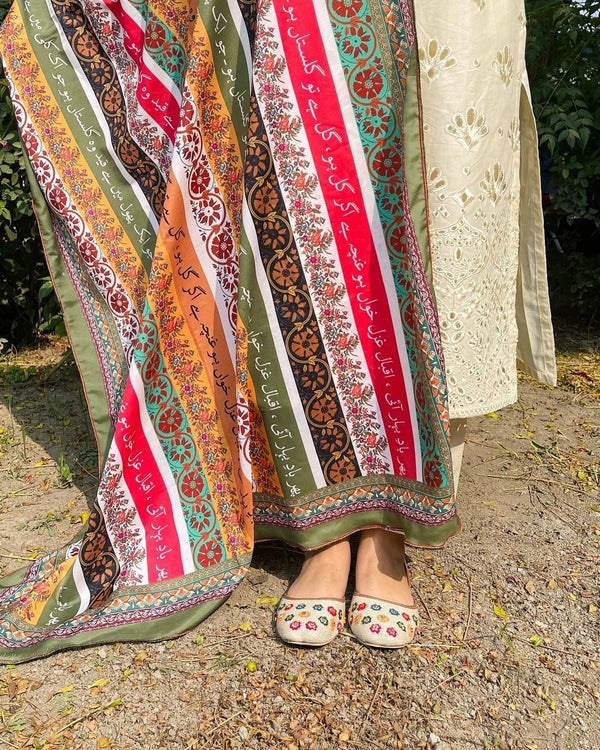 Phool Stripe Odhni By Kraftr