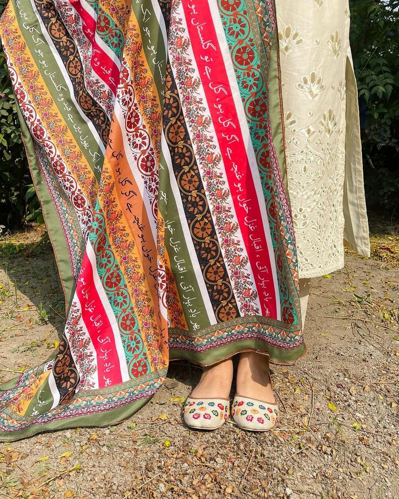 Phool Stripe Odhni By Kraftr